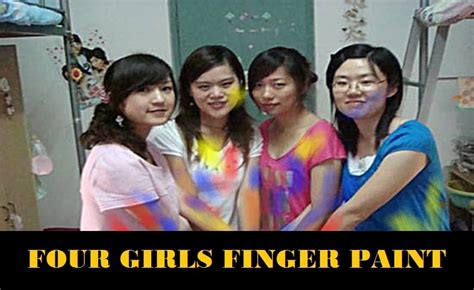 Preschool girl waving hellogoodbye. . Four girls finger painting video